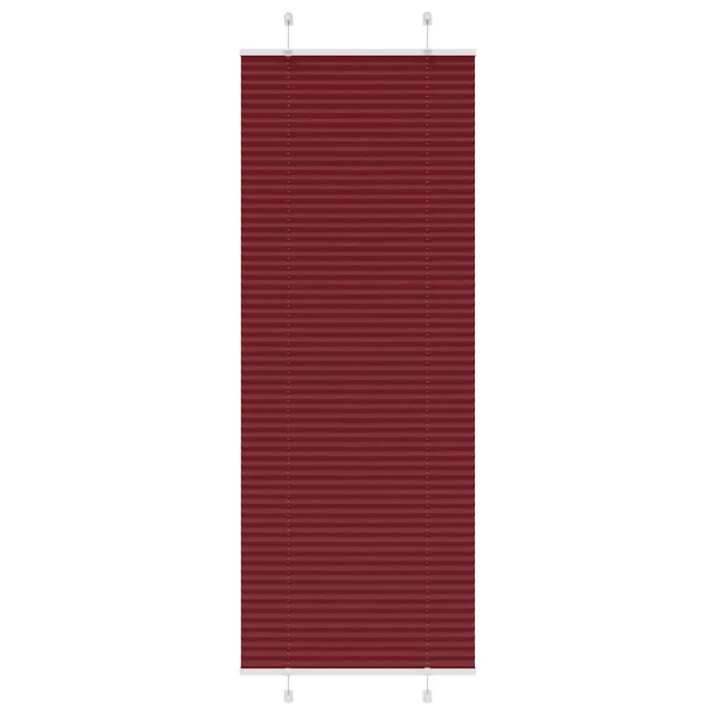 Pleated Blind Bordeaux Red 75x200 cm Fabric Width 74.4 cm Polyester