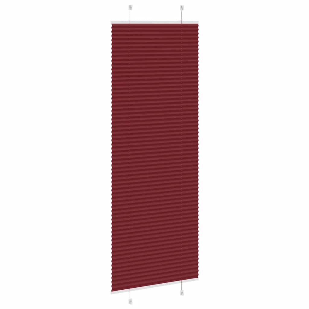 Pleated Blind Bordeaux Red 75x200 cm Fabric Width 74.4 cm Polyester