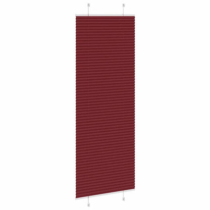 Pleated Blind Bordeaux Red 75x200 cm Fabric Width 74.4 cm Polyester