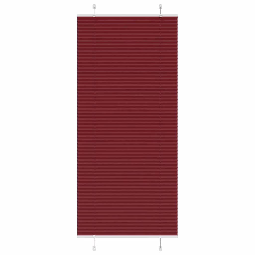 Pleated Blind Bordeaux Red 85x200 cm Fabric Width 84.4 cm Polyester