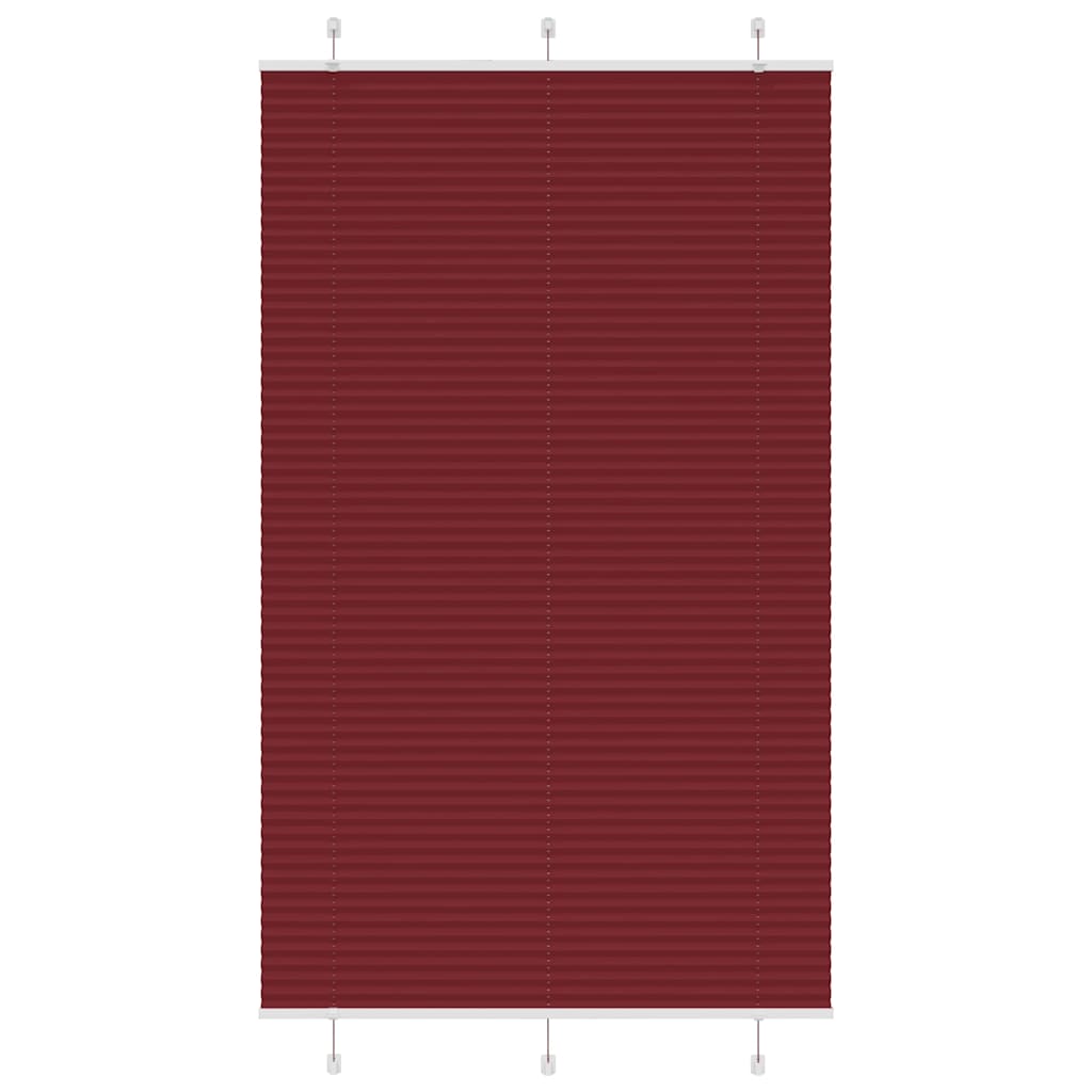 Pleated Blind Bordeaux Red 115x200 cm Fabric Width 114.4 cm Polyester