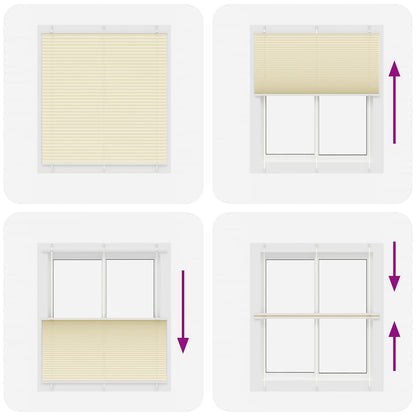 Pleated Blind Cream 120x150 cm Fabric Width 119.4 cm Polyester