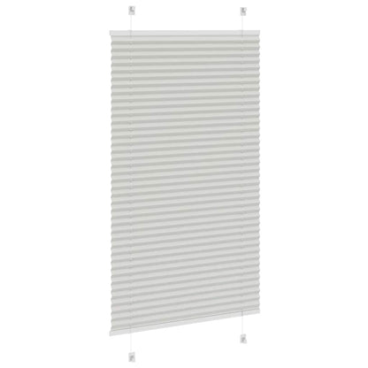 Pleated Blind Light Grey 80x100 cm Fabric Width 79.4 cm Polyester