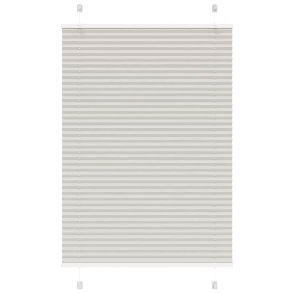 Pleated Blind Light Grey 90x100 cm Fabric Width 89.4 cm Polyester