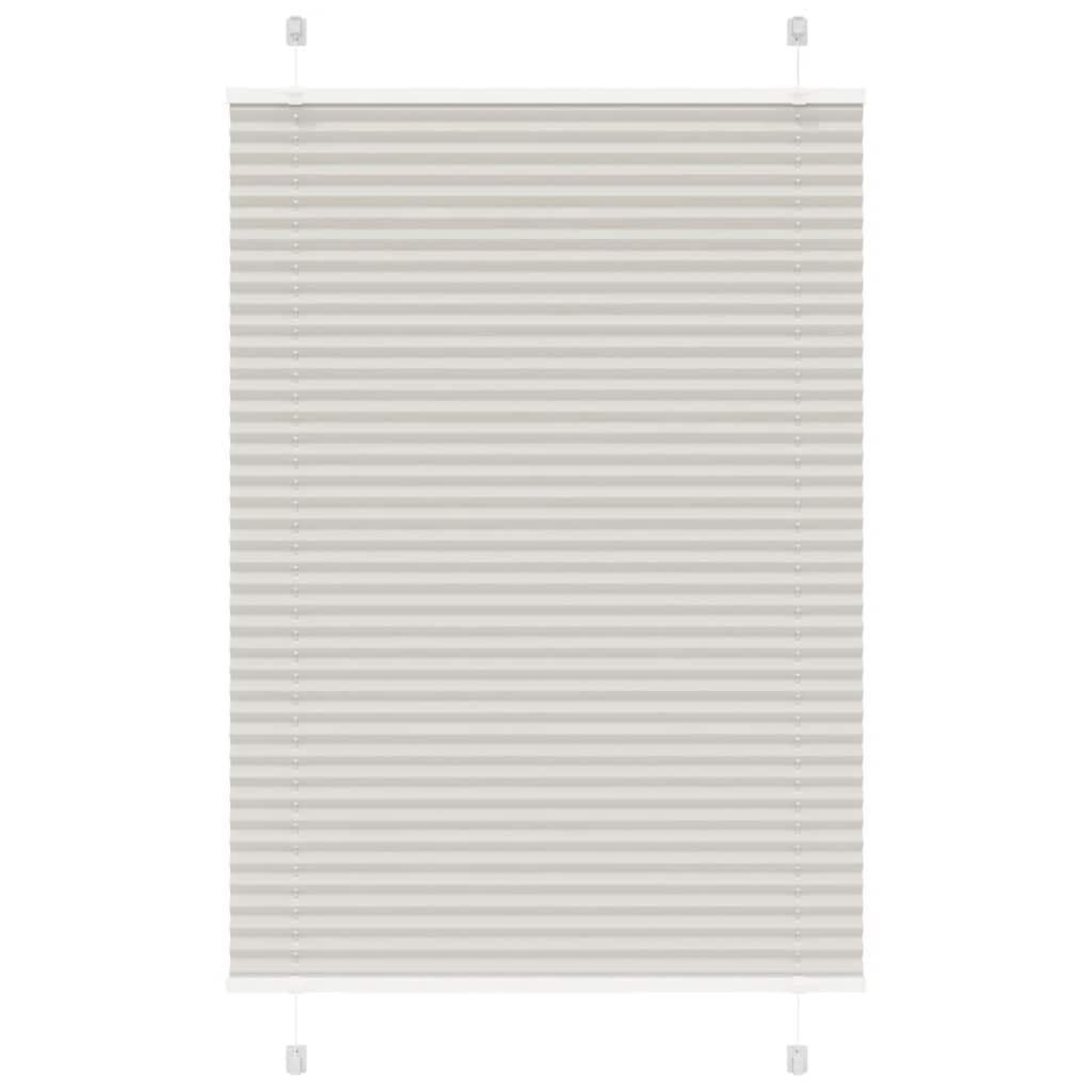 Pleated Blind Light Grey 95x100 cm Fabric Width 94.4 cm Polyester