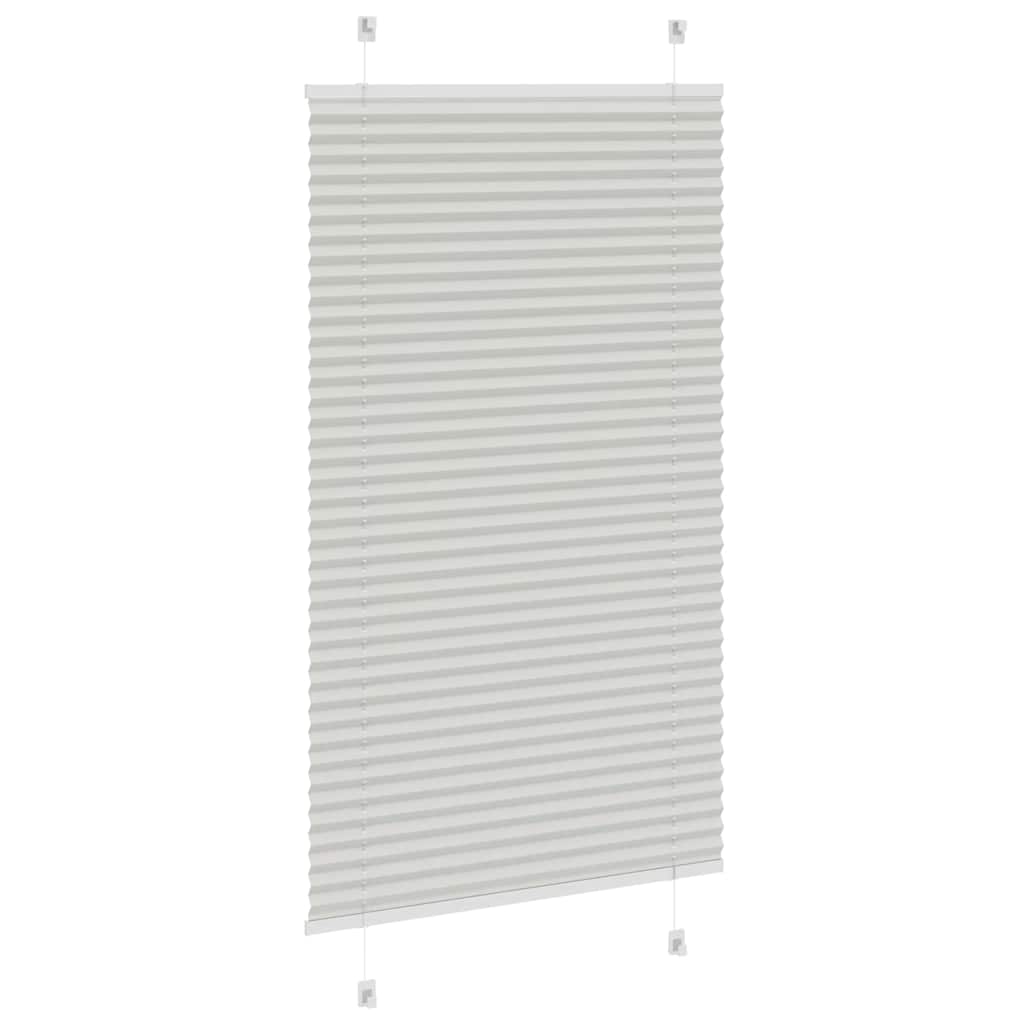 Pleated Blind Light Grey 80x150 cm Fabric Width 79.4 cm Polyester