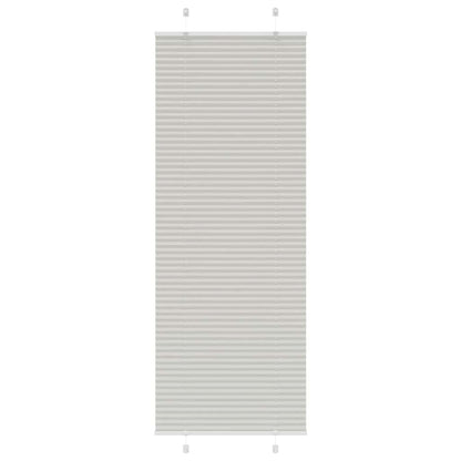 Pleated Blind Light Grey 75x200 cm Fabric Width 74.4 cm Polyester