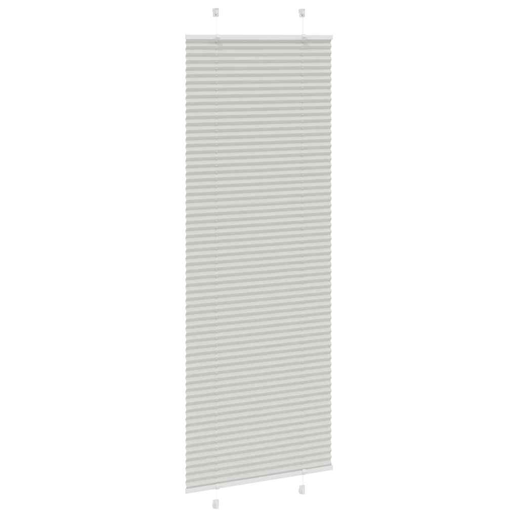 Pleated Blind Light Grey 75x200 cm Fabric Width 74.4 cm Polyester