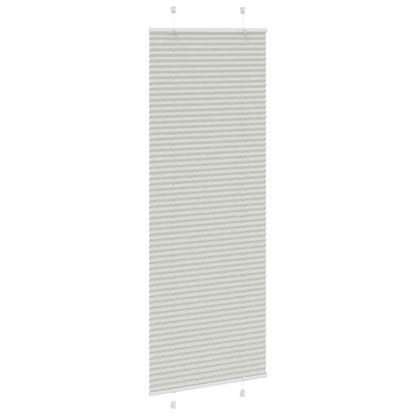 Pleated Blind Light Grey 75x200 cm Fabric Width 74.4 cm Polyester