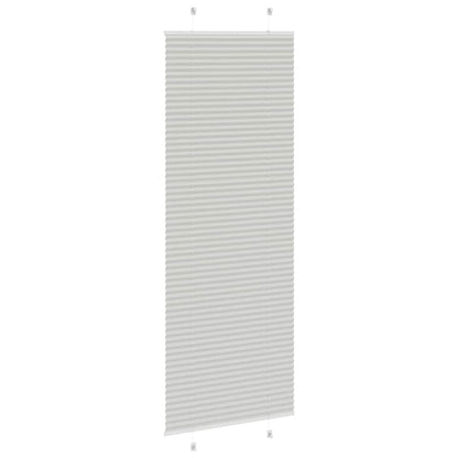 Pleated Blind Light Grey 75x200 cm Fabric Width 74.4 cm Polyester