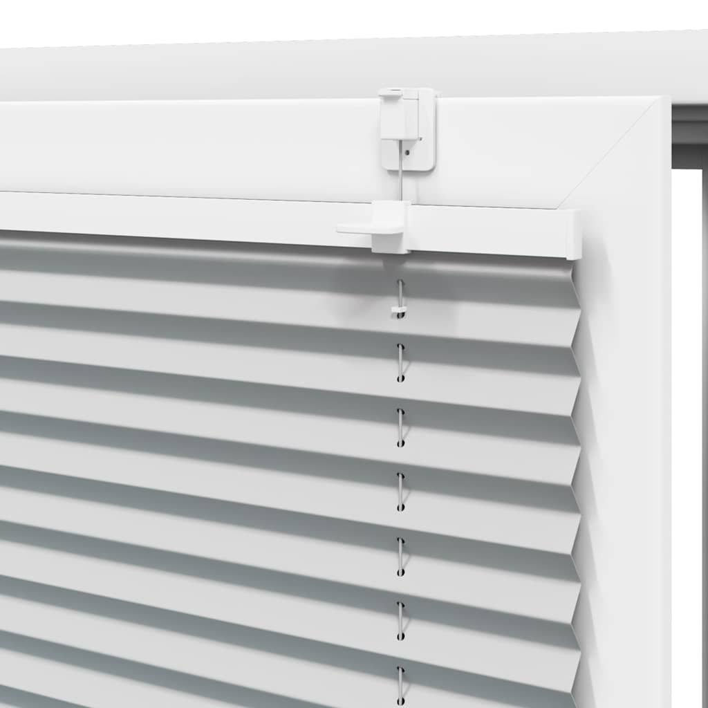 Pleated Blind Light Grey 75x200 cm Fabric Width 74.4 cm Polyester