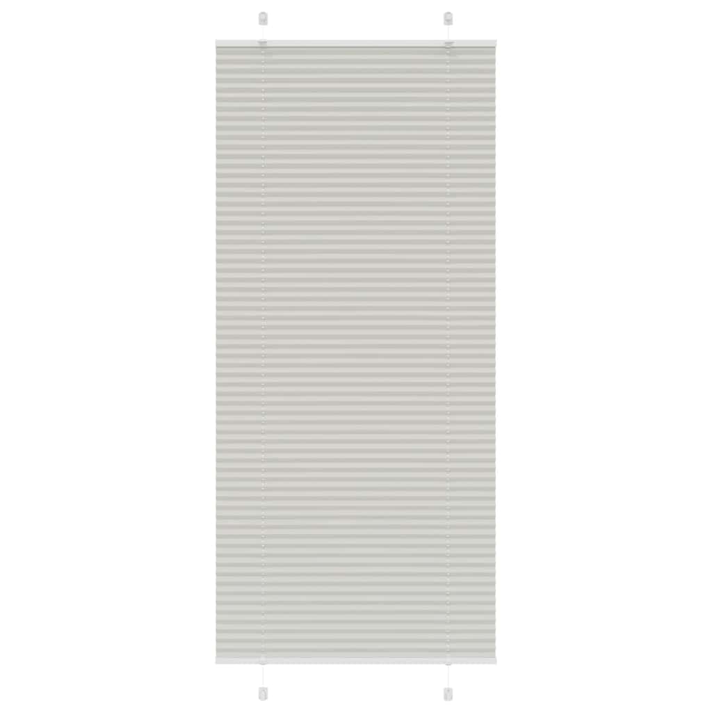 Pleated Blind Light Grey 85x200 cm Fabric Width 84.4 cm Polyester