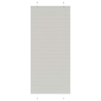 Pleated Blind Light Grey 85x200 cm Fabric Width 84.4 cm Polyester