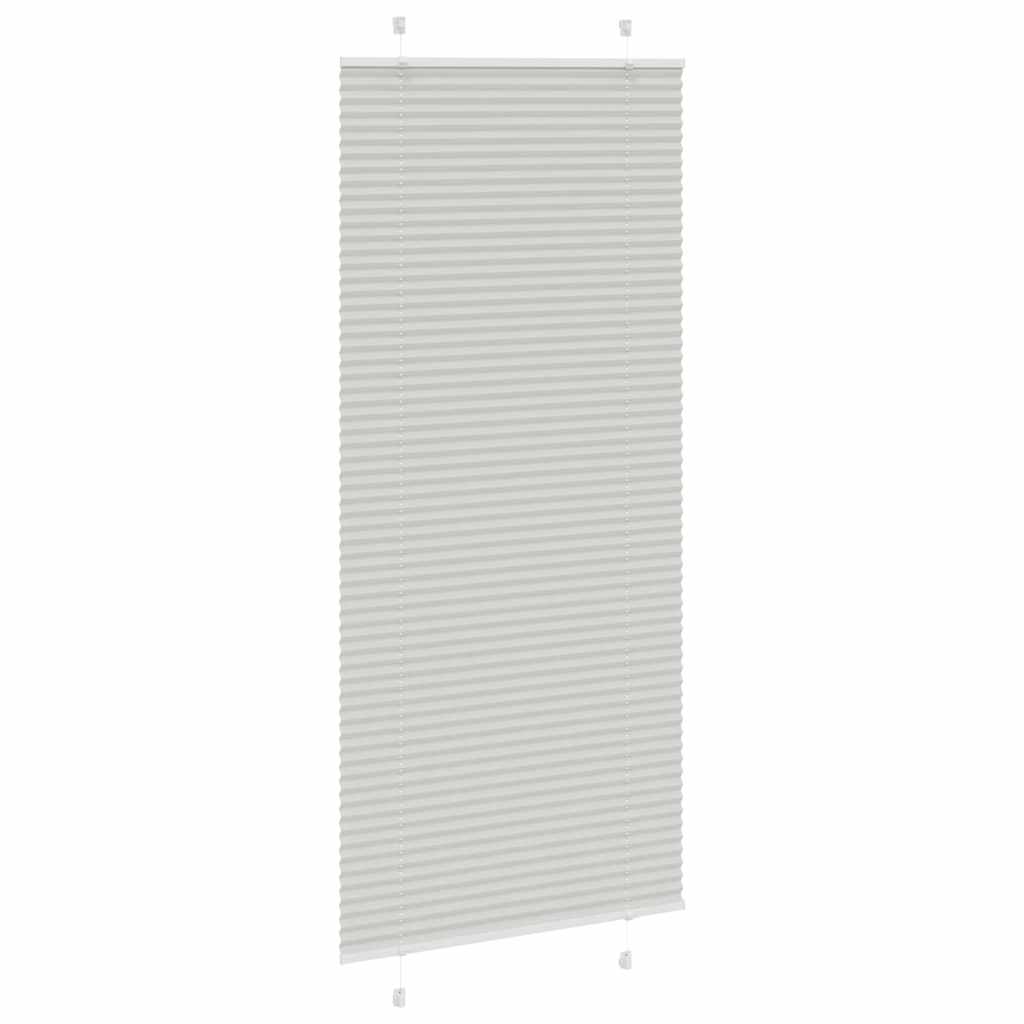 Pleated Blind Light Grey 85x200 cm Fabric Width 84.4 cm Polyester