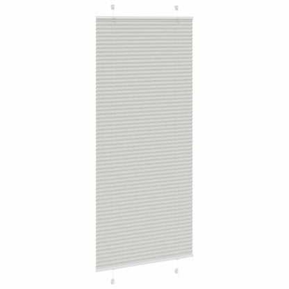Pleated Blind Light Grey 85x200 cm Fabric Width 84.4 cm Polyester
