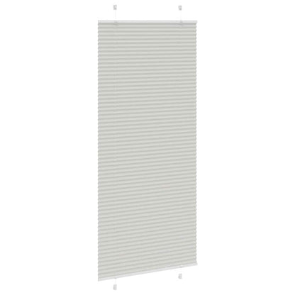 Pleated Blind Light Grey 85x200 cm Fabric Width 84.4 cm Polyester
