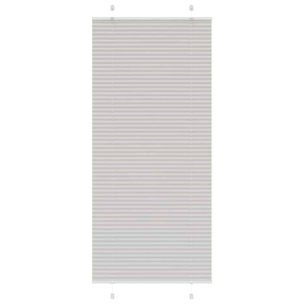 Pleated Blind Light Grey 100x200 cm Fabric Width 99.4 cm Polyester