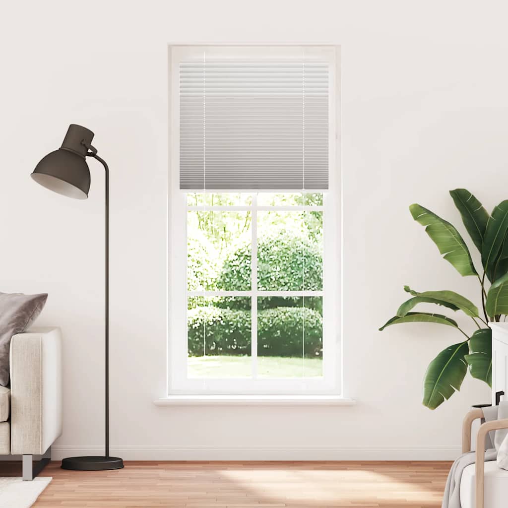 Pleated Blind Light Grey 100x200 cm Fabric Width 99.4 cm Polyester