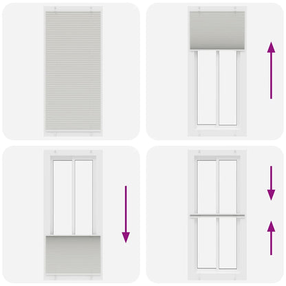 Pleated Blind Light Grey 100x200 cm Fabric Width 99.4 cm Polyester
