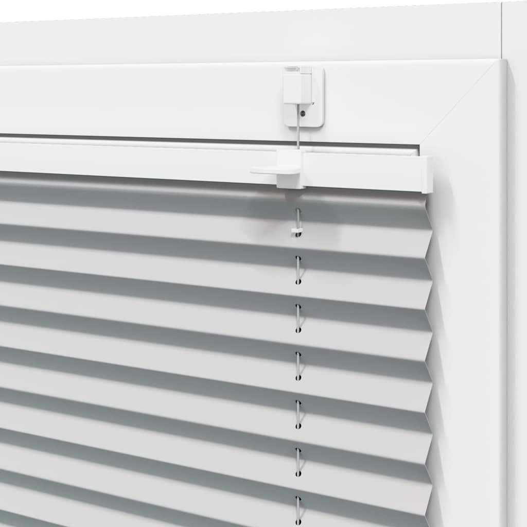 Pleated Blind Light Grey 100x200 cm Fabric Width 99.4 cm Polyester