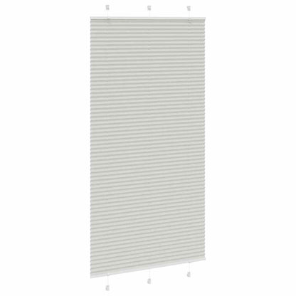 Pleated Blind Light Grey 105x200 cm Fabric Width 104.4 cm Polyester