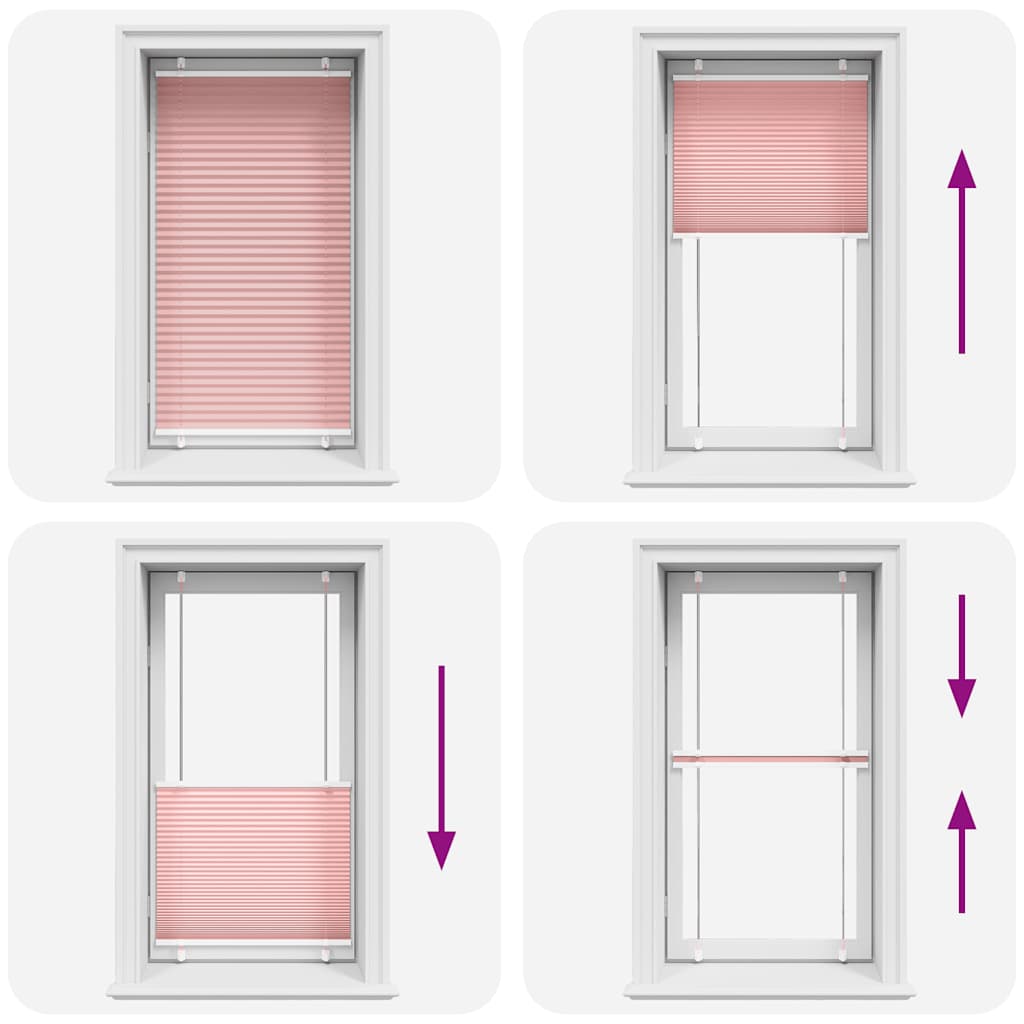 Pleated Blind Pink 70x100 cm Fabric Width 69.4 cm Polyester