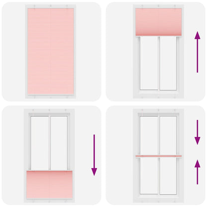 Pleated Blind Pink 105x200 cm Fabric Width 104.4 cm Polyester