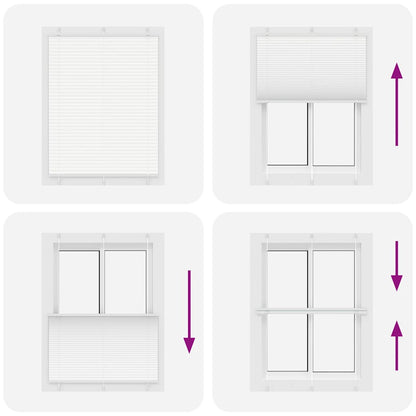 Pleated Blind White 105x100 cm Fabric Width 104.4 cm Polyester