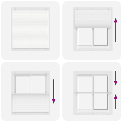 Pleated Blind White 115x100 cm Fabric Width 114.4 cm Polyester