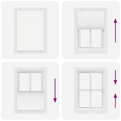 Pleated Blind White 85x150 cm Fabric Width 84.4 cm Polyester