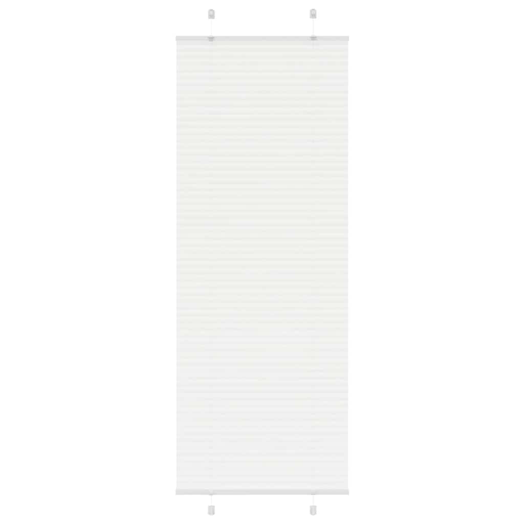 Pleated Blind White 75x200 cm Fabric Width 74.4 cm Polyester