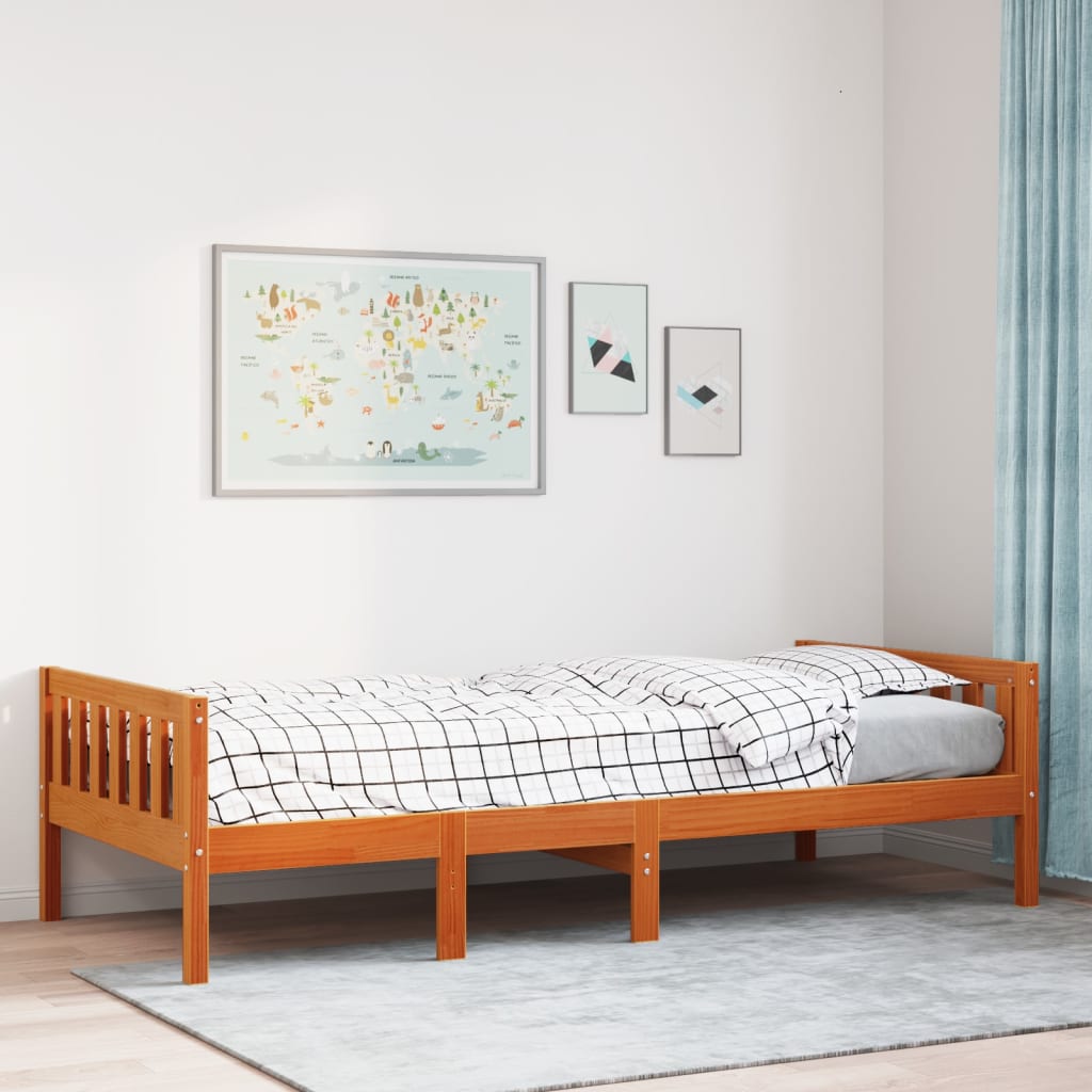 Children's Bed without Mattress Wax Brown 90x190 cm Solid Wood Pine
