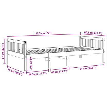 Children's Bed without Mattress 75x190 cm Solid Wood Pine