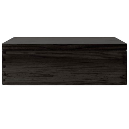 Wooden Box with Lid Black 40x30x13 cm Solid Wood Pine