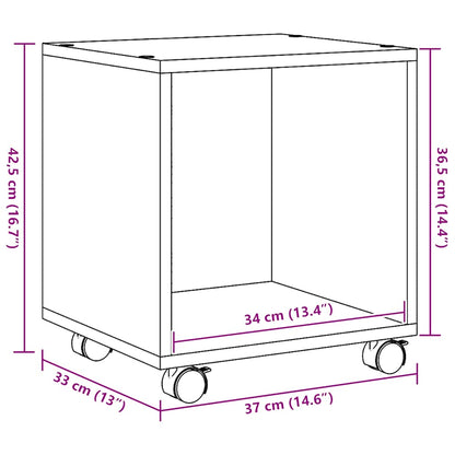  Rolling Cabinet Artisian Oak 37x33x42.5 cm Engineered Wood