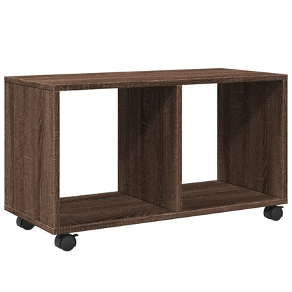 Rolling Cabinet Brown Oak 72x33x42,5 cm Engineered Wood