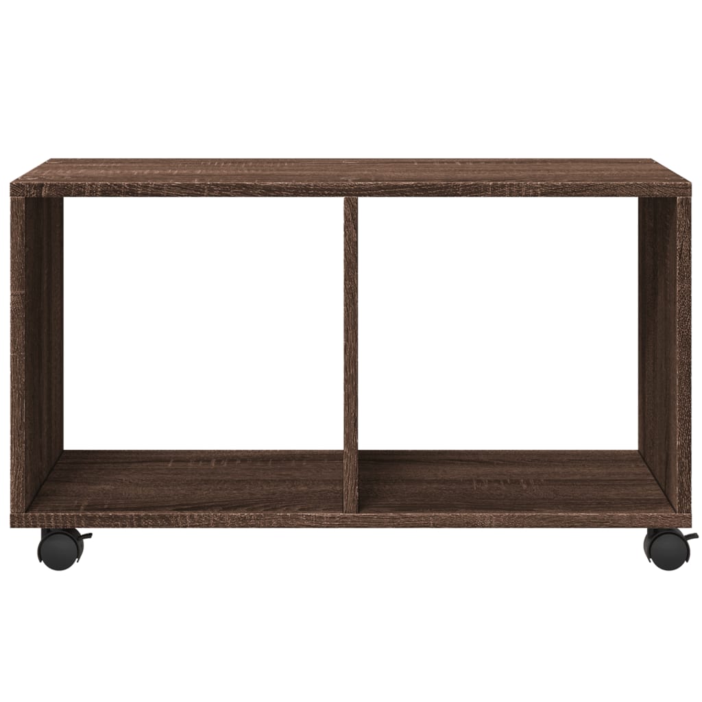 Rolling Cabinet Brown Oak 72x33x42,5 cm Engineered Wood