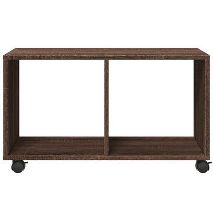 Rolling Cabinet Brown Oak 72x33x42,5 cm Engineered Wood