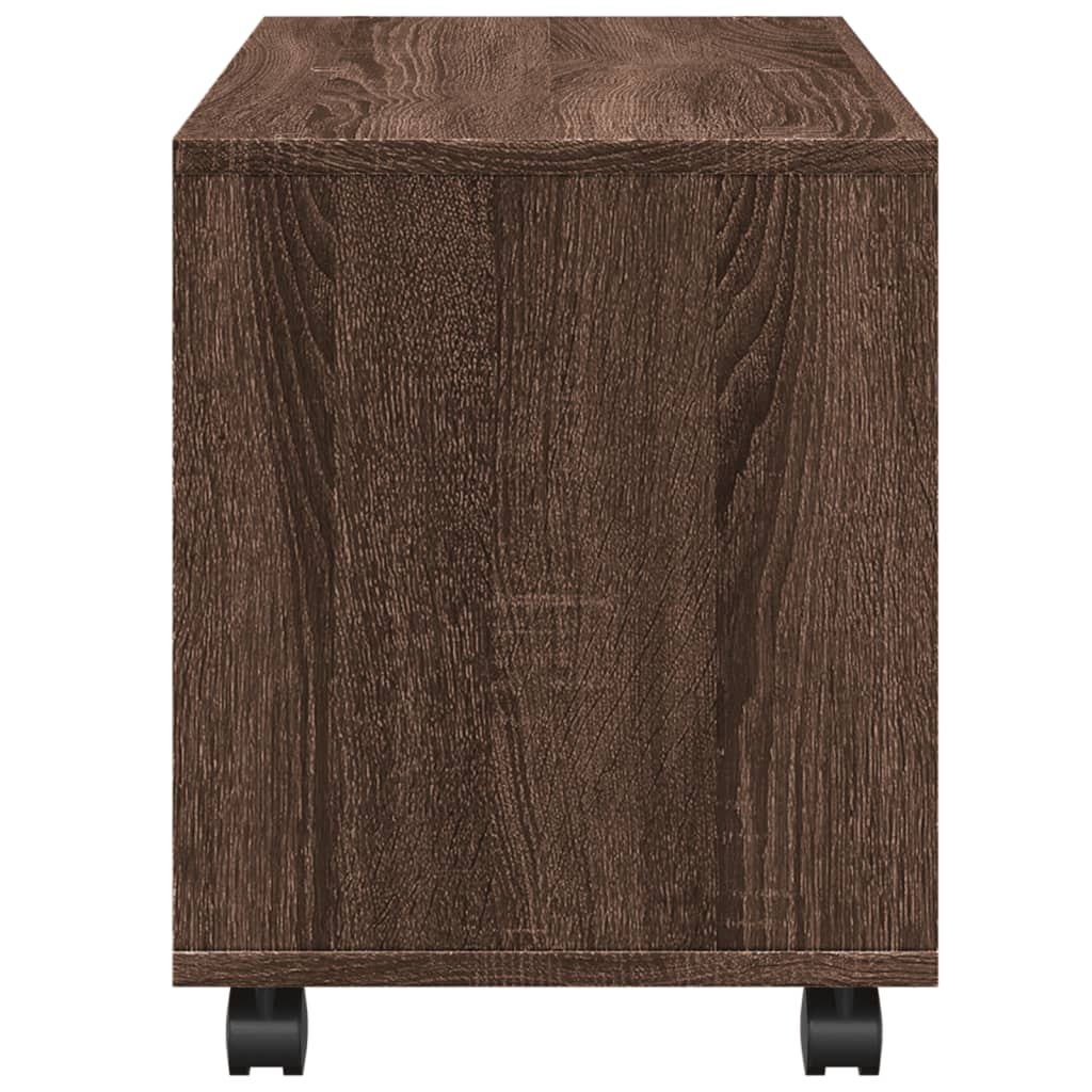 Rolling Cabinet Brown Oak 72x33x42,5 cm Engineered Wood