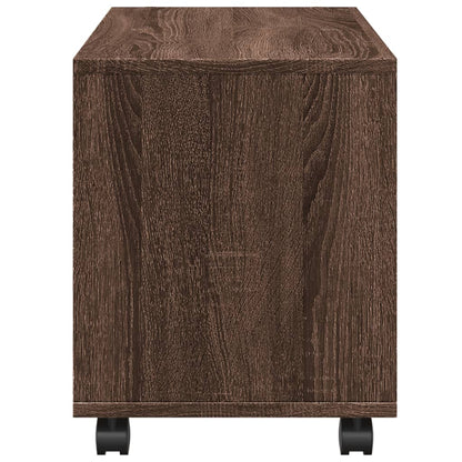 Rolling Cabinet Brown Oak 72x33x42,5 cm Engineered Wood