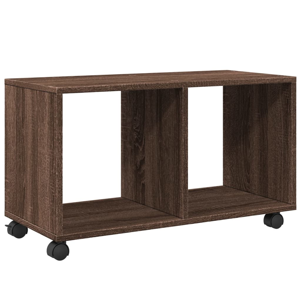 Rolling Cabinet Brown Oak 72x33x42,5 cm Engineered Wood