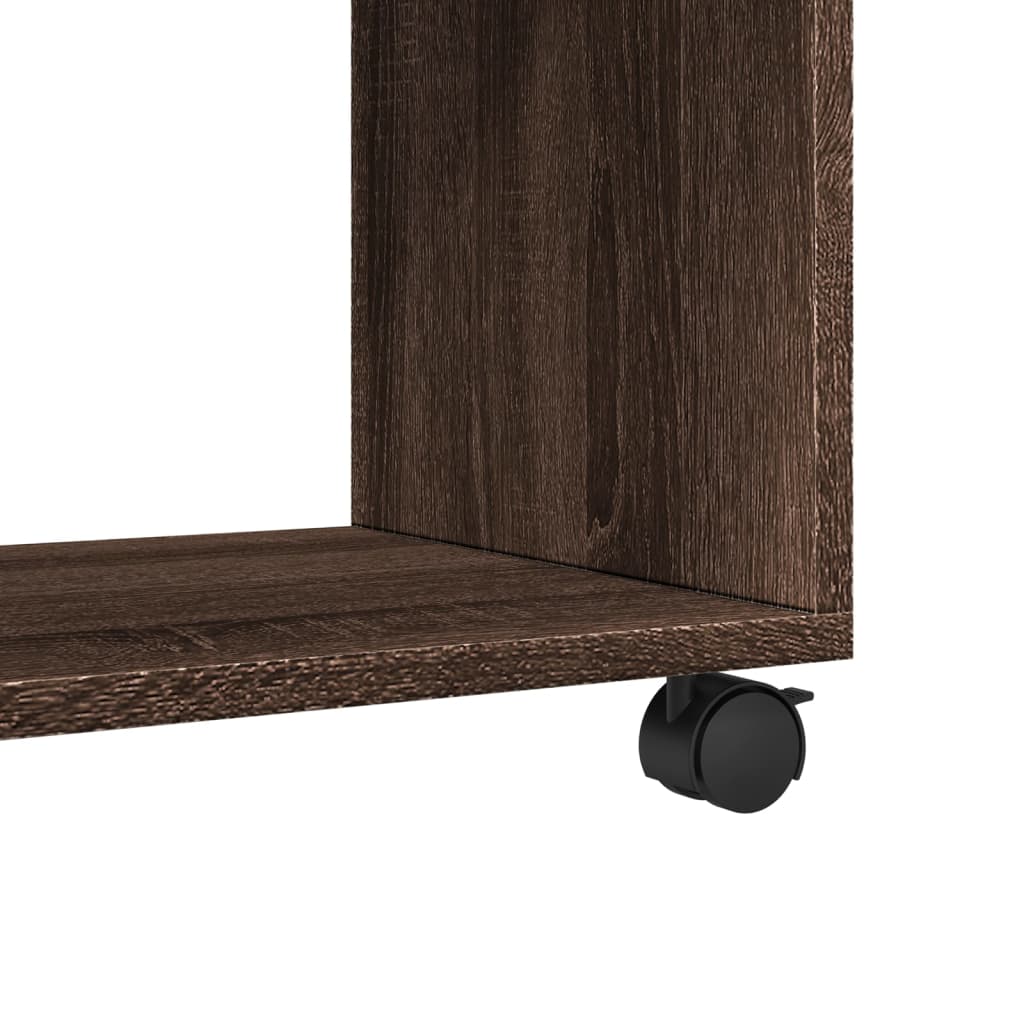 Rolling Cabinet Brown Oak 72x33x42,5 cm Engineered Wood