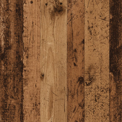 Side Table with Wheels Old Wood 55x60x78 cm Engineered Wood