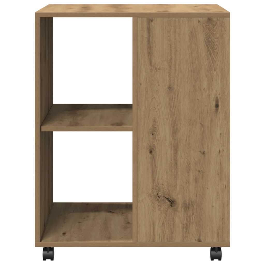 Side Table with Wheels Artisian Oak 55x60x78 cm Engineered Wood