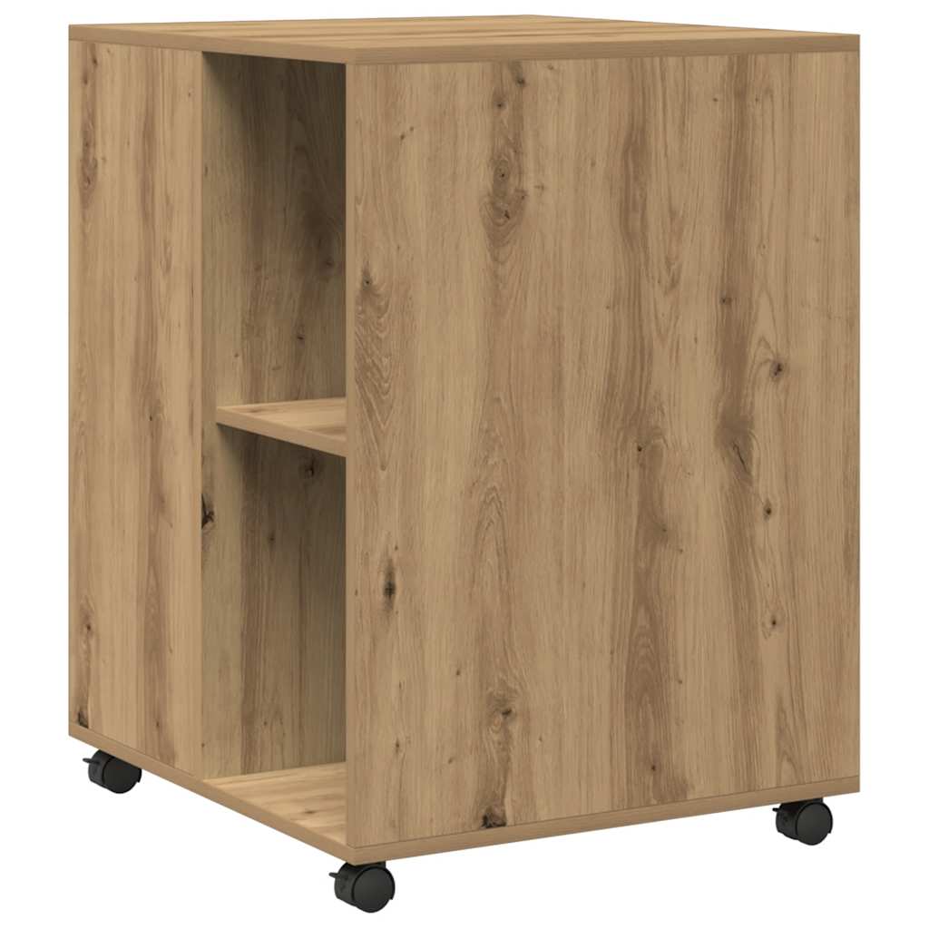 Side Table with Wheels Artisian Oak 55x60x78 cm Engineered Wood
