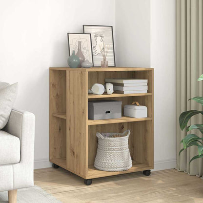 Side Table with Wheels Artisian Oak 55x60x78 cm Engineered Wood