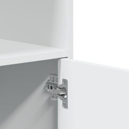 Rolling Cabinet White 55x40x91 cm Engineered Wood