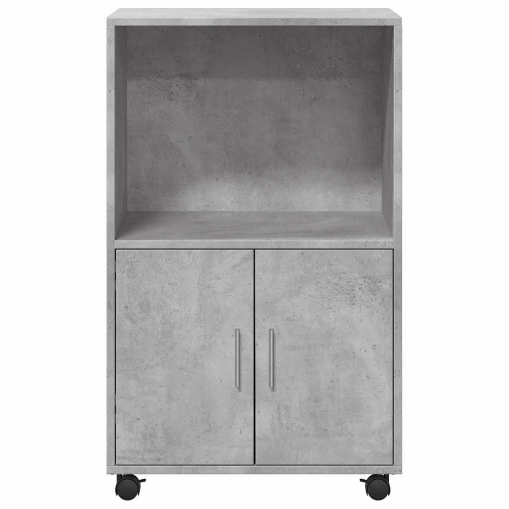 Rolling Cabinet Concrete Grey 55x40x91 cm Engineered Wood