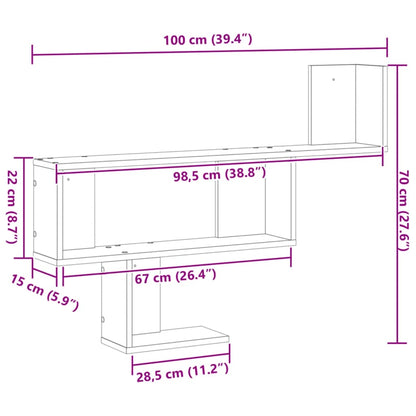 Wall Shelf Artisian Oak 100x15x70 cm Engineered Wood
