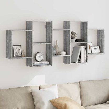 Wall Shelf Grey Sonoma 159x18x65 cm Engineered Wood